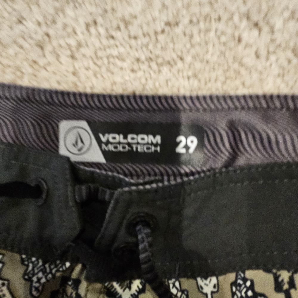 Volcom Men's Geometric Swim Shorts - Black and Tan - Picture 2 of 5